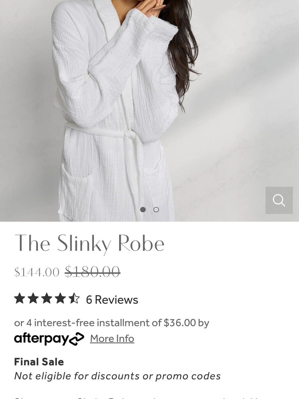 Kassatex White Slinky Cotton Robe